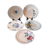 Assiettes plates anciennes dépareillées