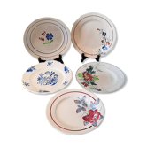 Assiettes plates anciennes dépareillées