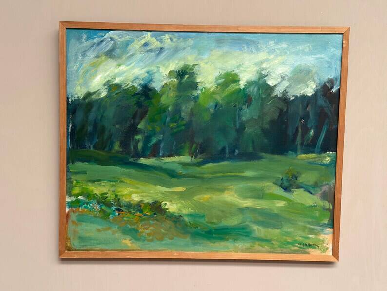 Original Swedish Oil on Canvas “Forest” by Leif Nilsson – Signed – Vintage
