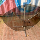 Table verre fumée vintage