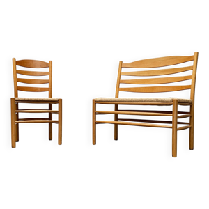 Ensemble de banc et chaise - corde
