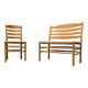 Scandinavian bench and chair set made of paper cord and oak from TS.