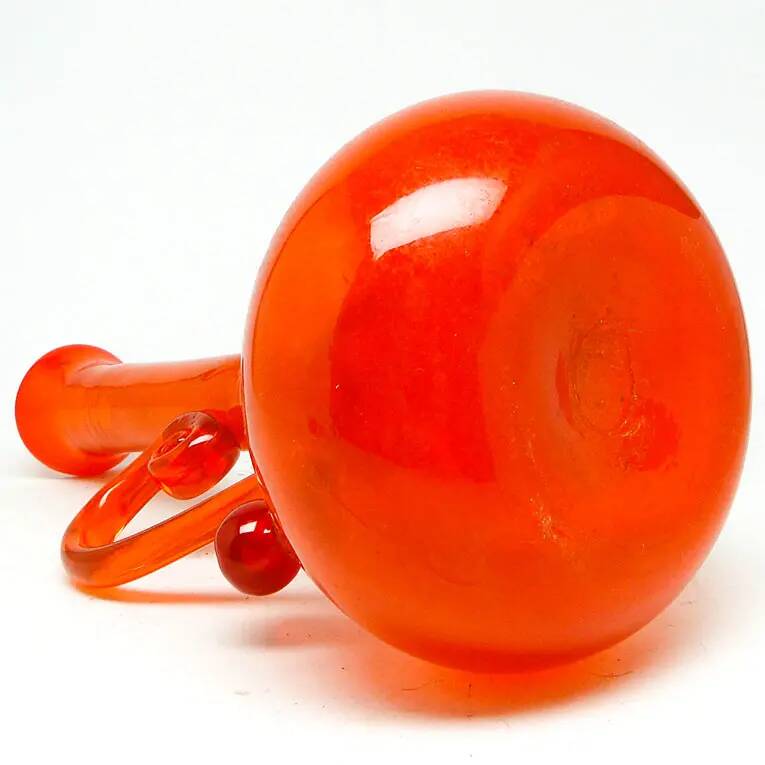 Vase, modernist, orange glass, designed by B. Świstacka, Poland, 1970s