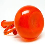 Vase, modernist, orange glass, designed by B. Świstacka, Poland, 1970s