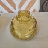 Amber glass butter dish, 1940