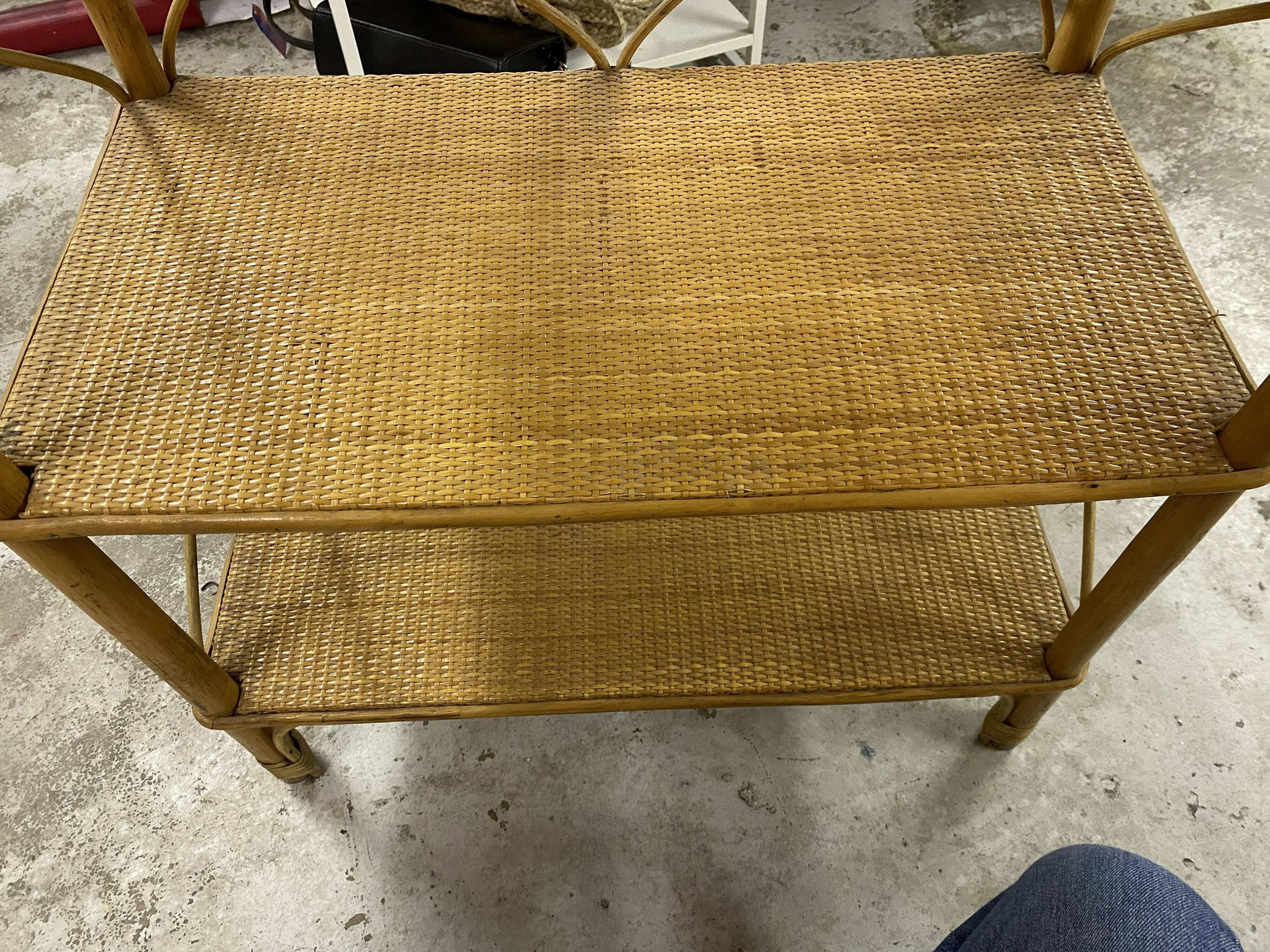 Rattan bookcase shelf
