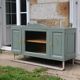 Renovated vintage sideboard with khaki paint – Haussmann chic & bohemian style