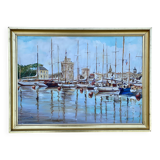 Painting signed LAURENS, the port of La Rochelle