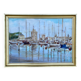 Tableau signé LAURENS, le port de La Rochelle