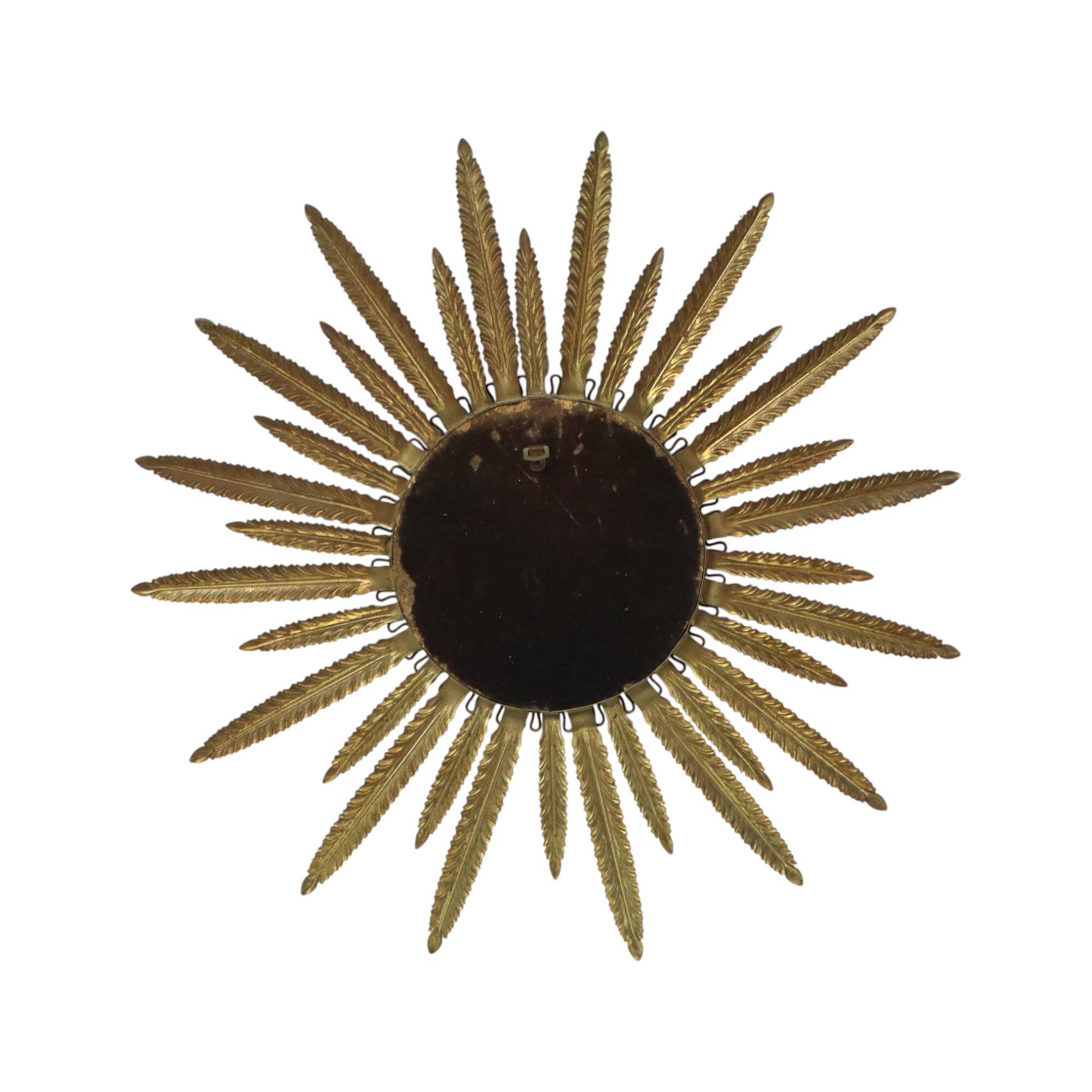 Mid Century Copper Plated Metal Sun Mirror Deknudt Convex 55cm