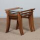 Suite de 3 tables gigognes en noyer par Maxime Old, circa 1940