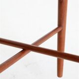 Set of 2 round mid-century teak side tables by Carlo Jensen for Poul Hundevad, 1960s, Danish modern design, foldable