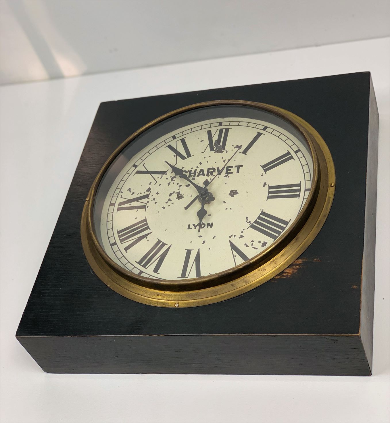 Pendule horloge bois cuivre house charvet lyon