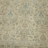 Hand-knotted persian vintage 1970s 291 cm x 374 cm beige wool carpet