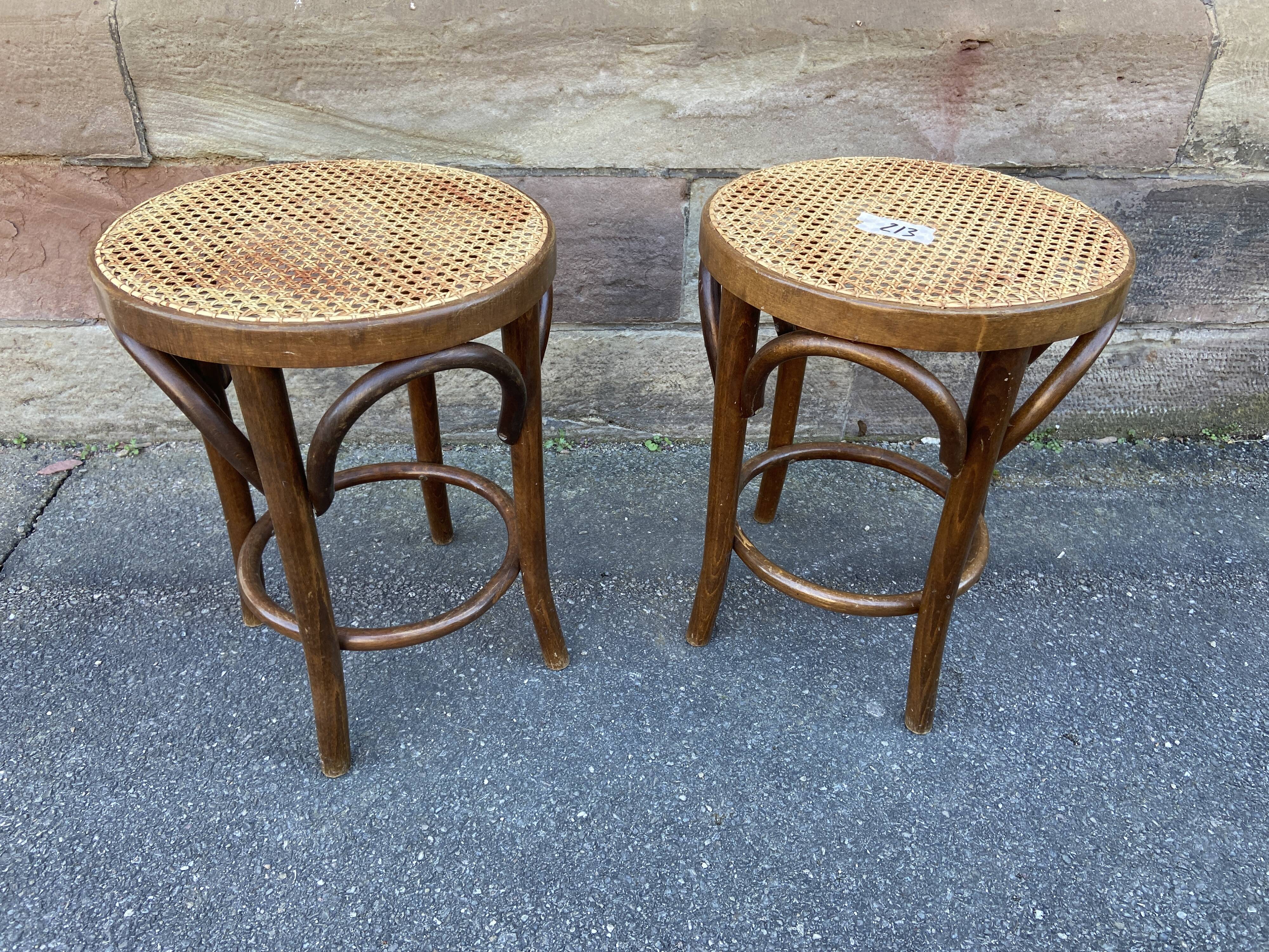 Viennese curved wooden piano stool 1950