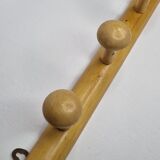 Vintage coat rack in turned wood, 5 hooks