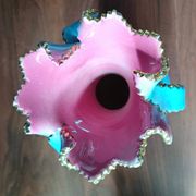 Pair of vintage blue pink ceramic VASES Ceroc Monaco