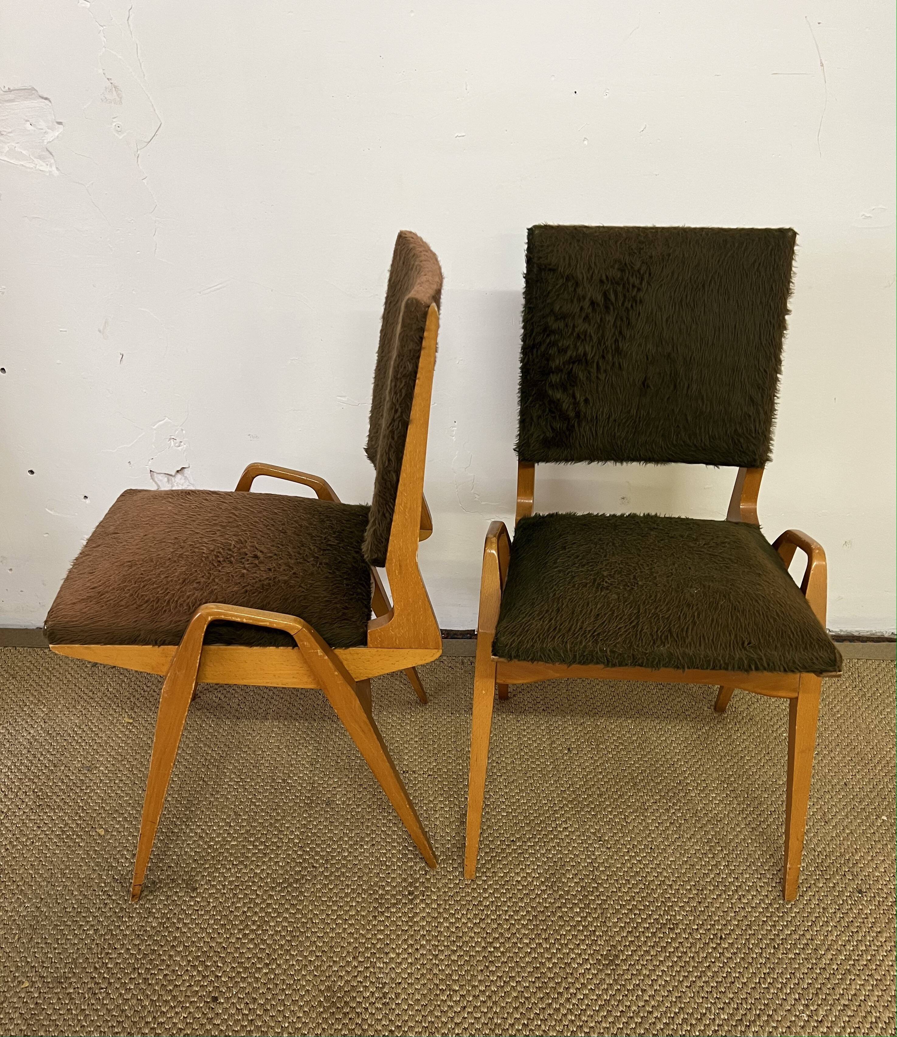 Paire de chaises vintage Maurice Pré des années 50