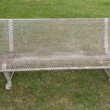 White metal garden or park bench
