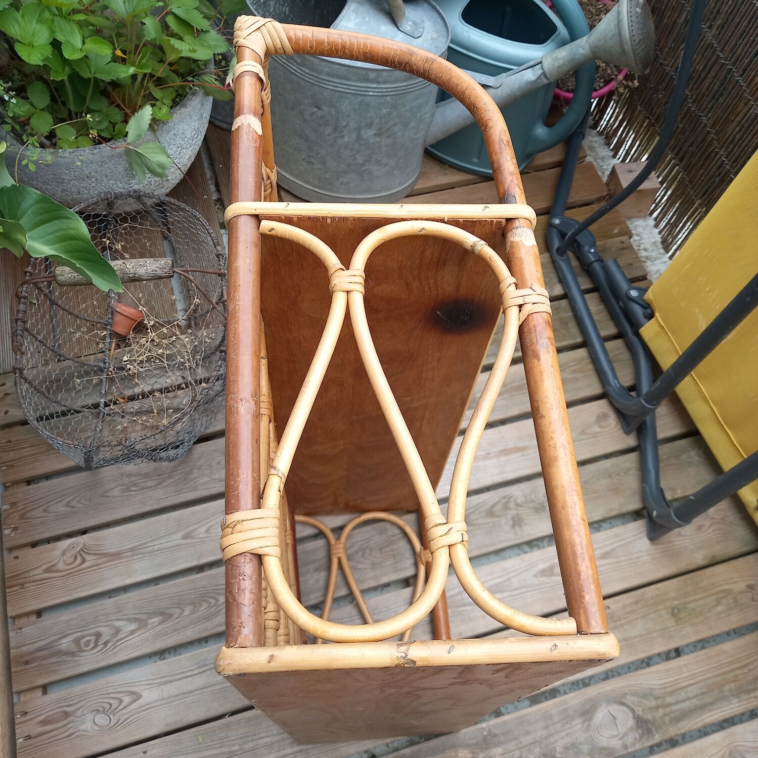 Vintage rattan shelf