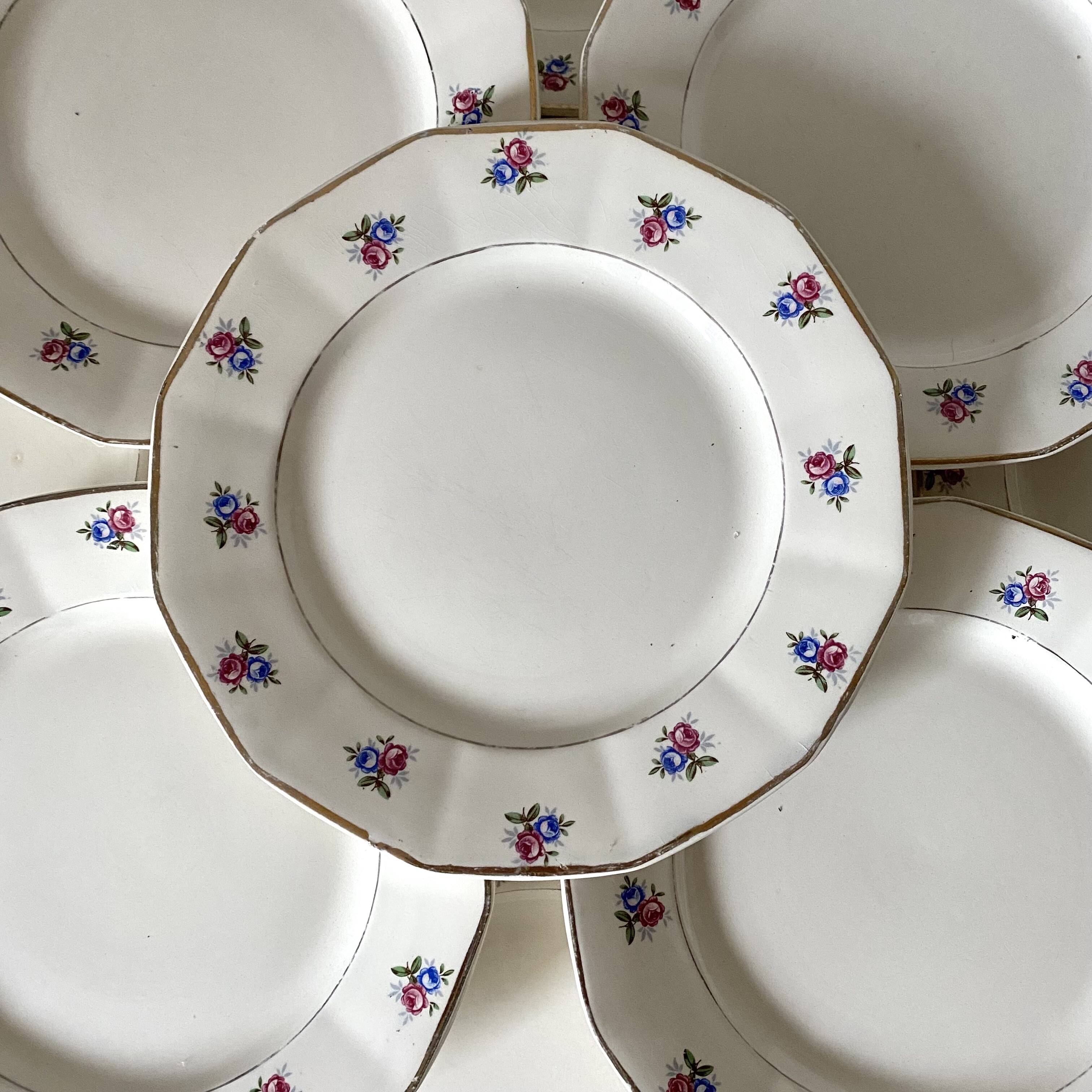 Digoin Sarreguemines dinner plates, floral