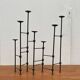 Mid-century brutalist extendable wrought iron floor chandelier, 1960s.