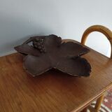 Empty carved wooden pocket black forest style vine pampre