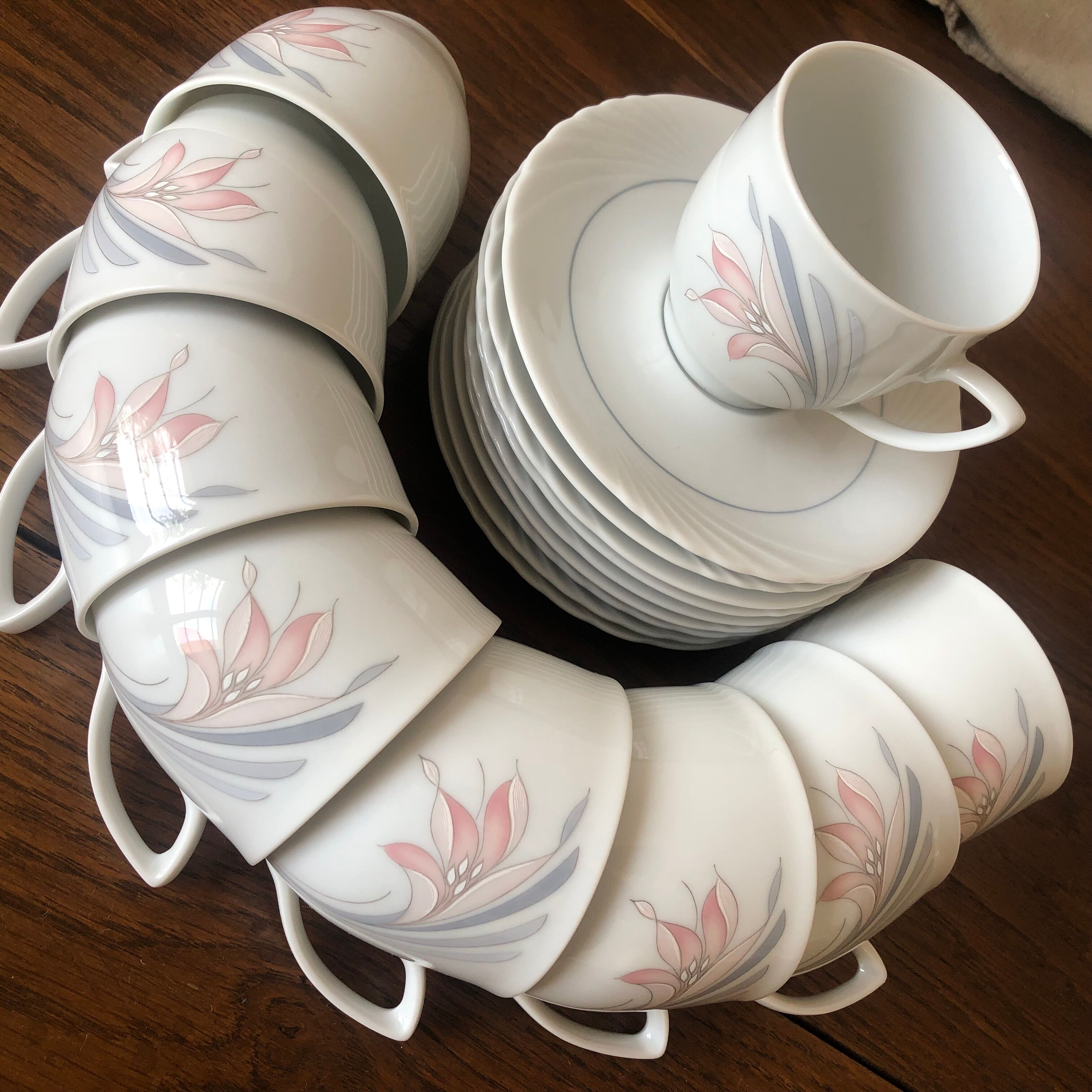 Pastel porcelain coffee service