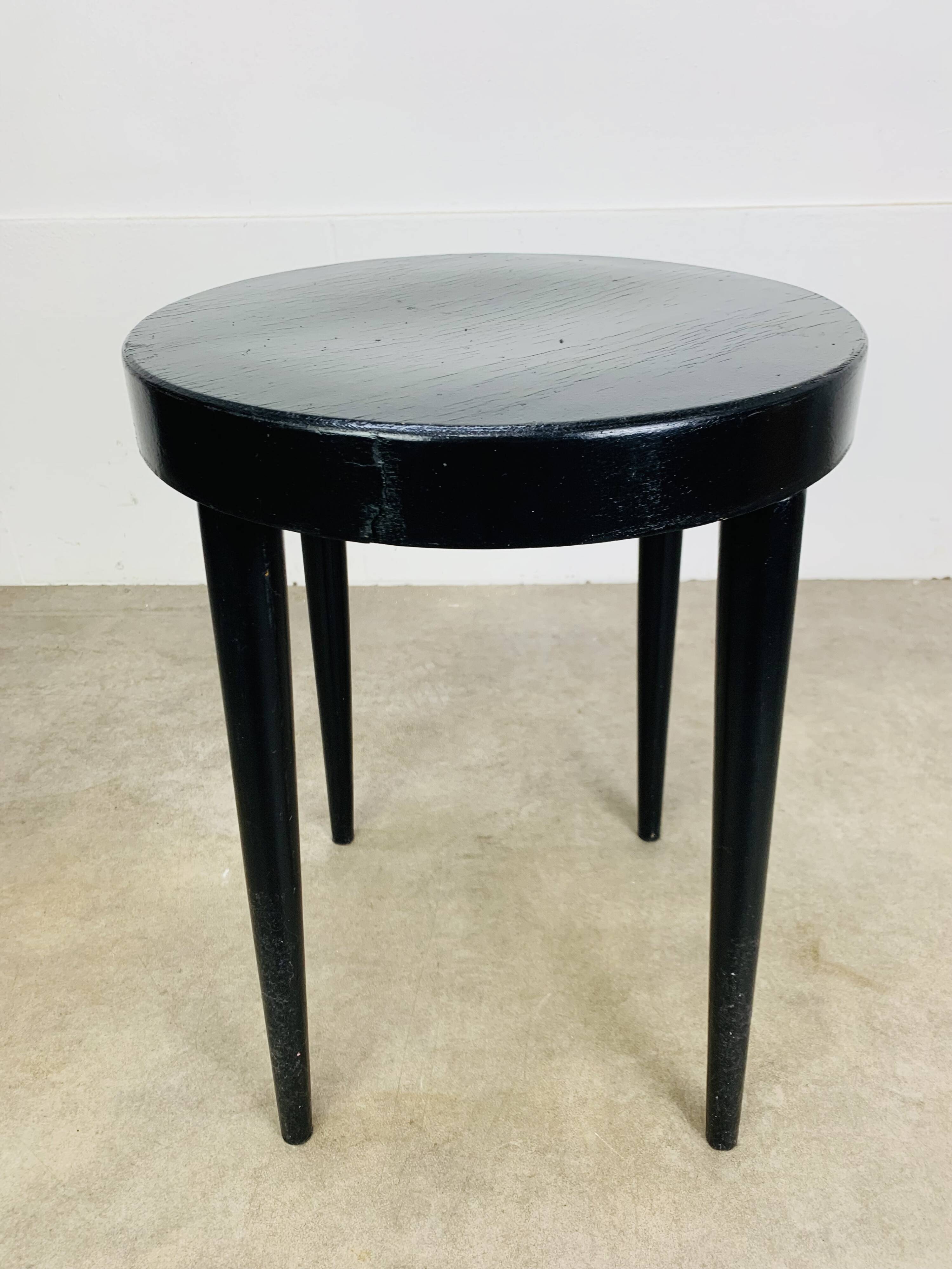Pair of black Baumann stools, 1960s