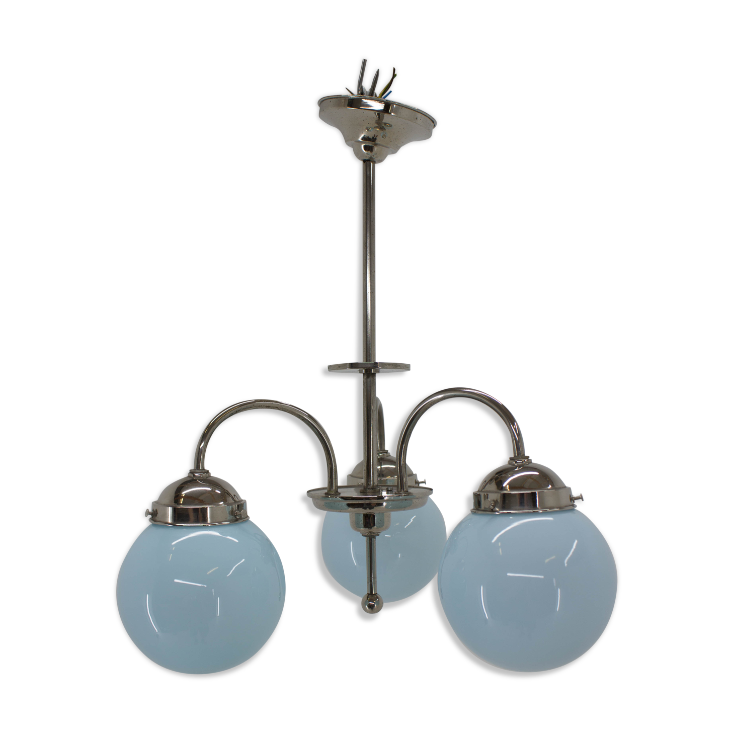 Blue art deco chandelier, 1930s