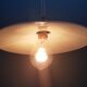 White opaline hanging lamp cable hemp