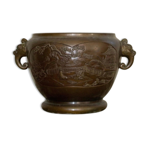 Cache-pot, chine, bronze, vers