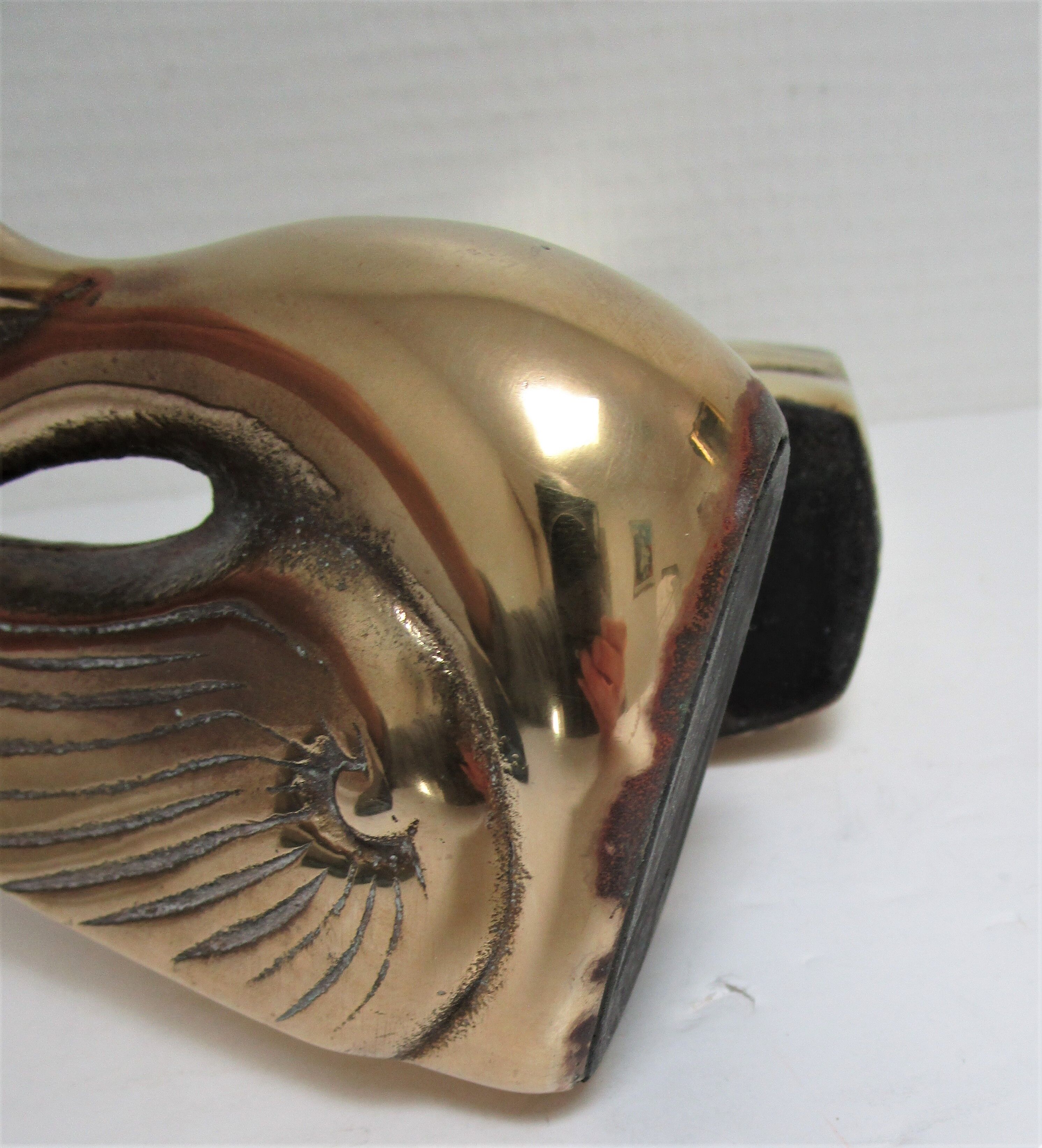 Pair of bookends vintage brass swans