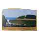 Mid-Century Modern Swedish Oil Painting "Coastal Musing" Framed Landscape