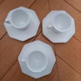 Set of 3 white Deauville cups