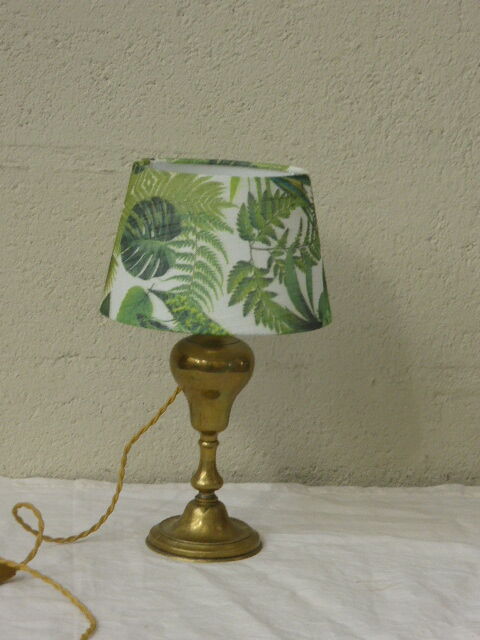 Table lamp base brass brass, ancient, shade plant