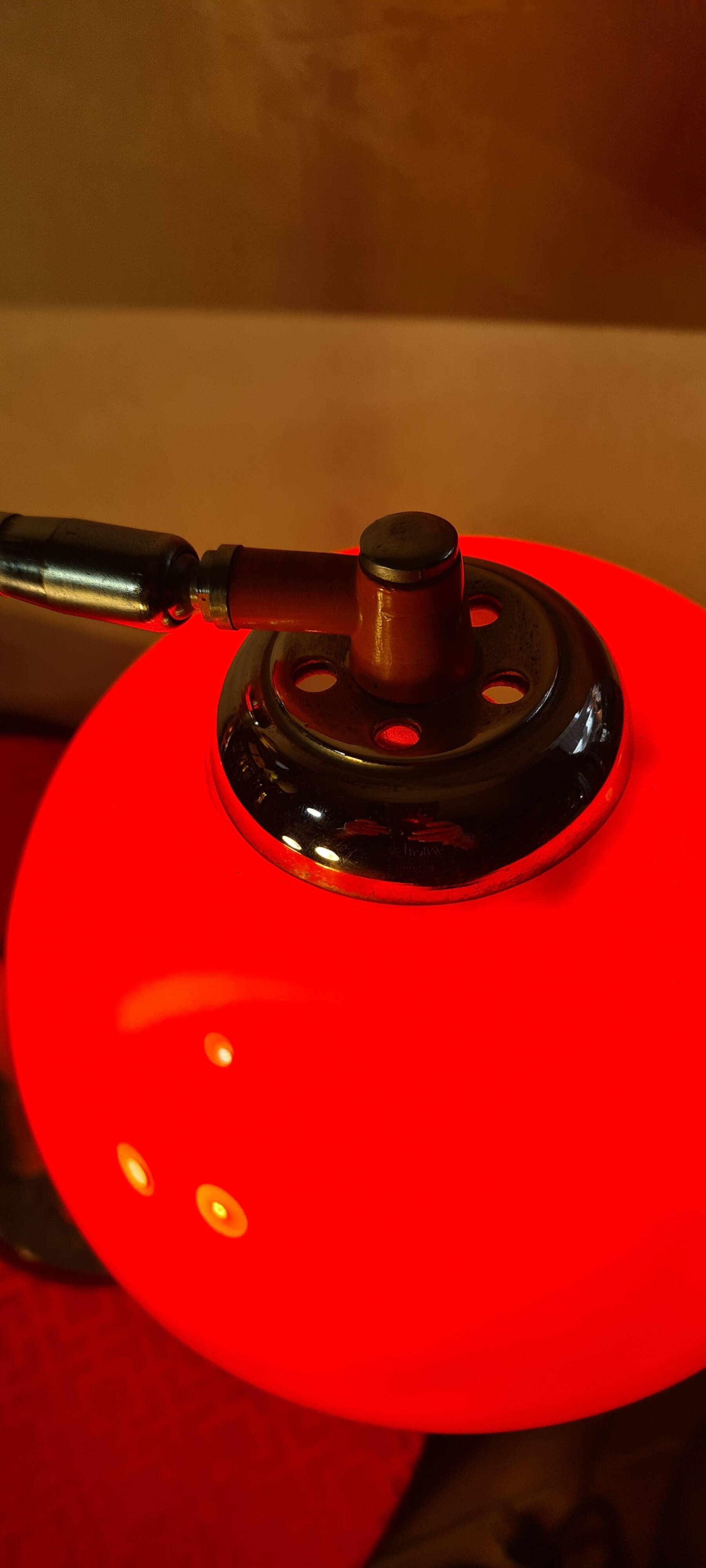 1970s chrome and acrylic desk lamp 40x27elec inter button