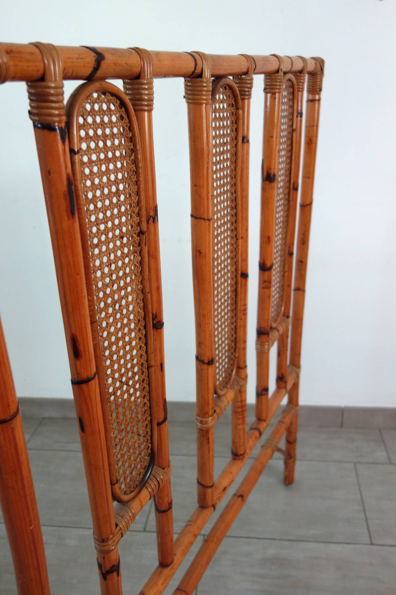 Bamboo and cane headboard from the 1970s.