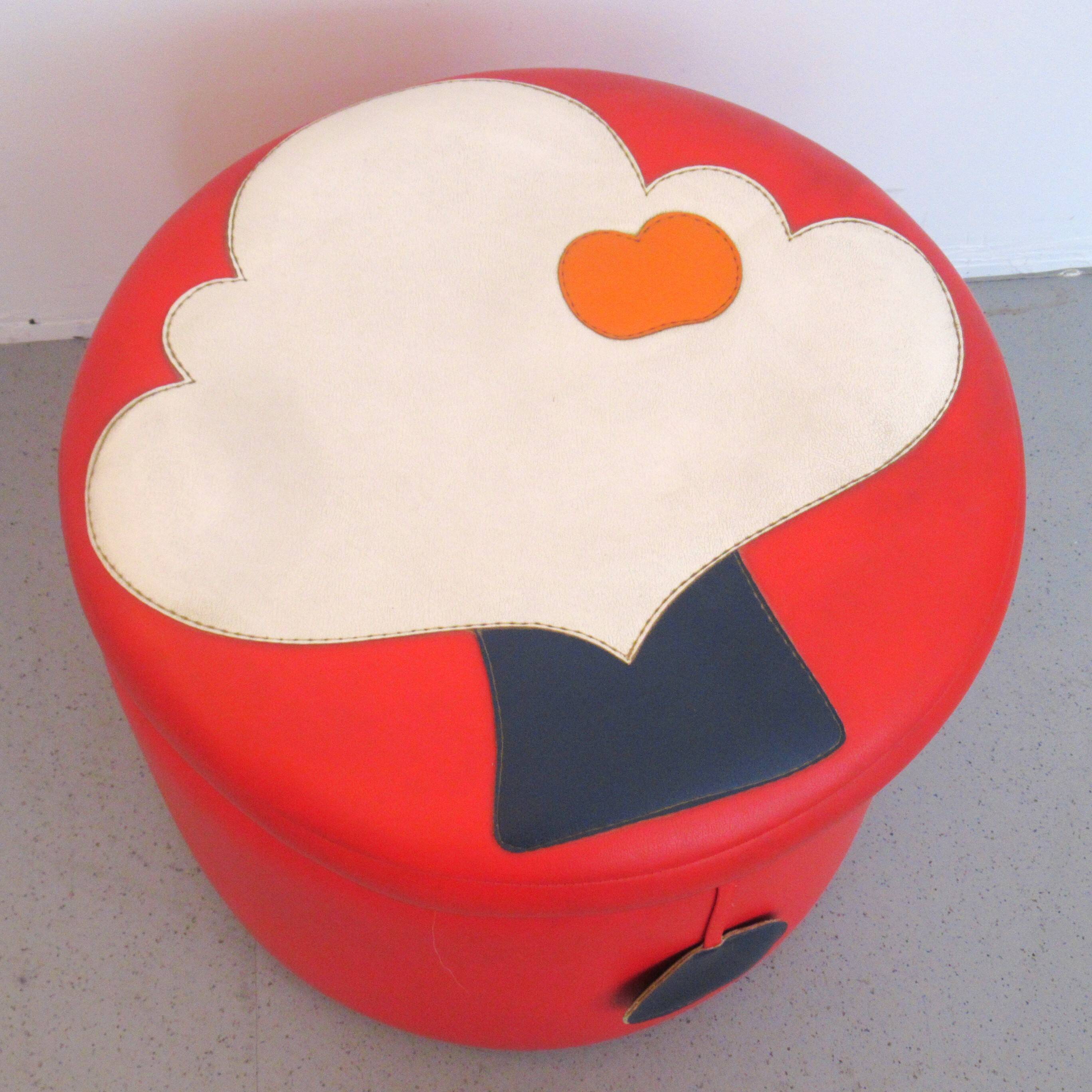 Pouf psychedelique années 70