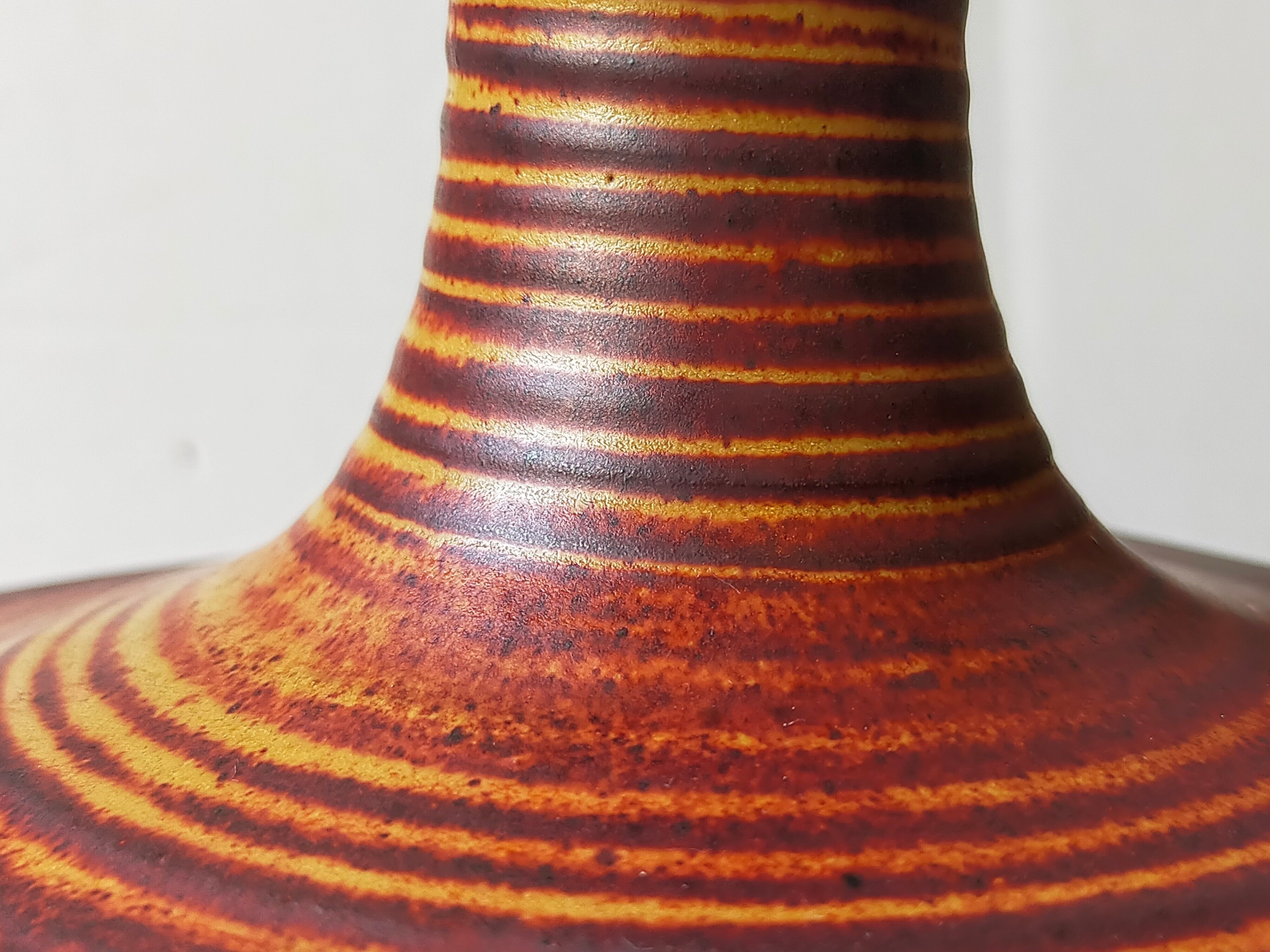 Vintage Scandinavian enamelled earth soliflore vase