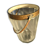 Glass and brass ice bucket