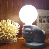 Italian table lamp 80s faience