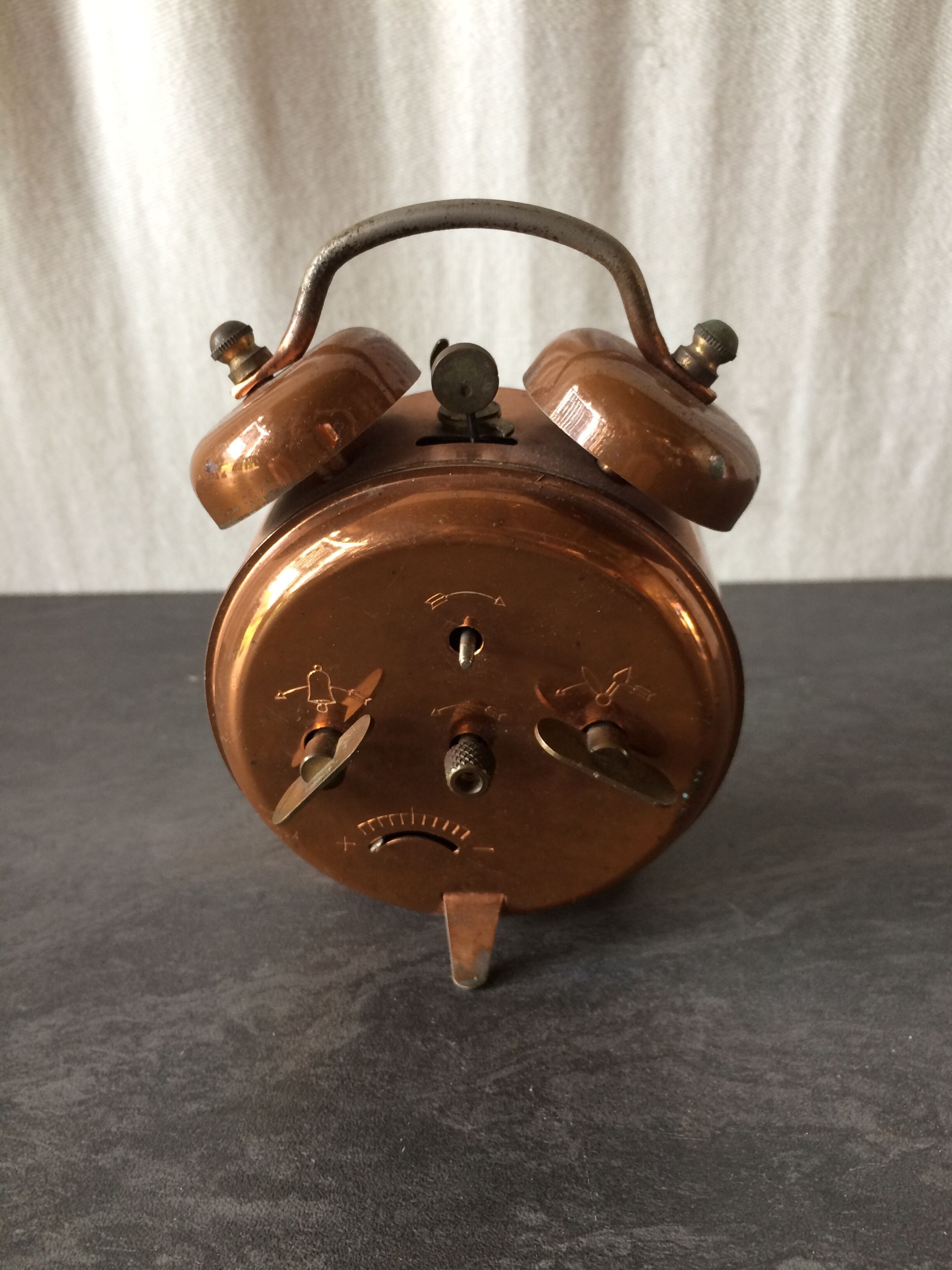 Old awakening Japy copper decoration 70s vintage