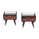 Pair of Italian Midcentury Nightstands with Sculptural Base
