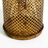 Mid Century Italian Regency Gilt Metal Waste Paper Bin from Li Puma
