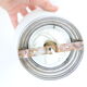 Plafonnier opaline boule sur socle inox