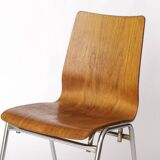 1 sur 4 chaises empilables vintage en teck et métal des années 1970, Allemagne