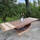 Renovated wooden table with extensions.
