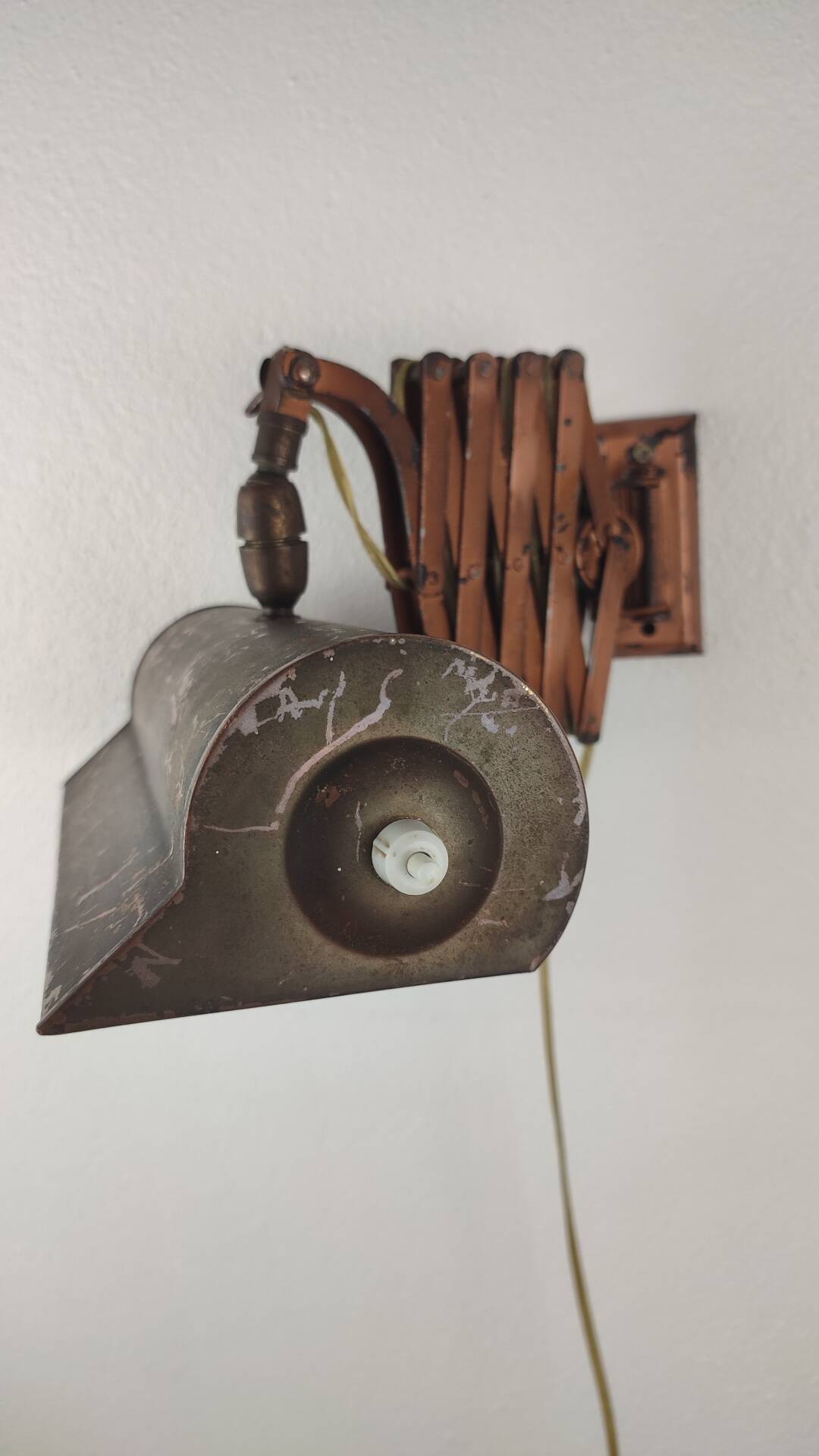 Vintage Industrial Scissor Arm Wall Lamp, Metal Pantograph Light