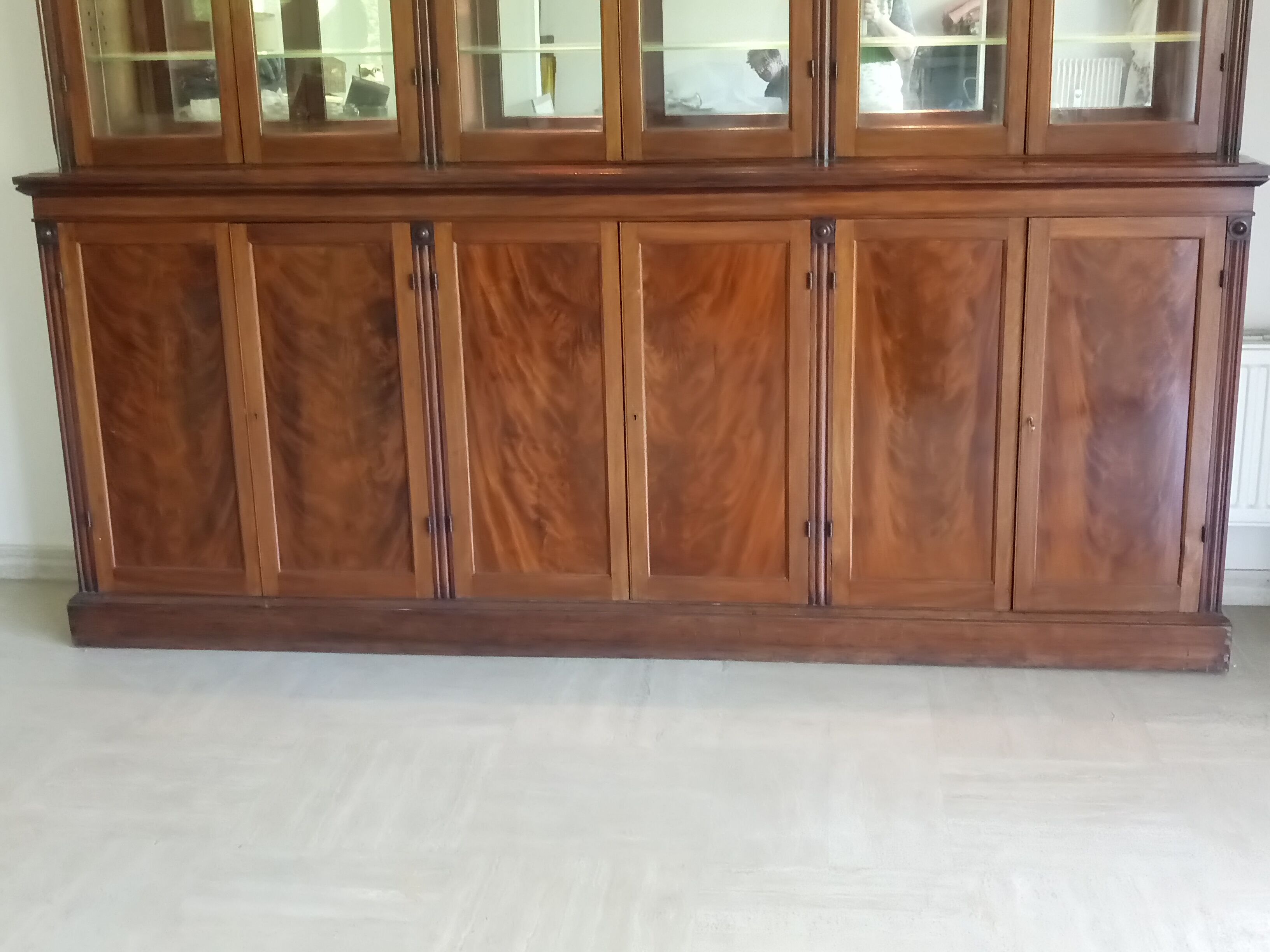 Pharmacy craft furniture 6 doors partly glazed 19th walnut